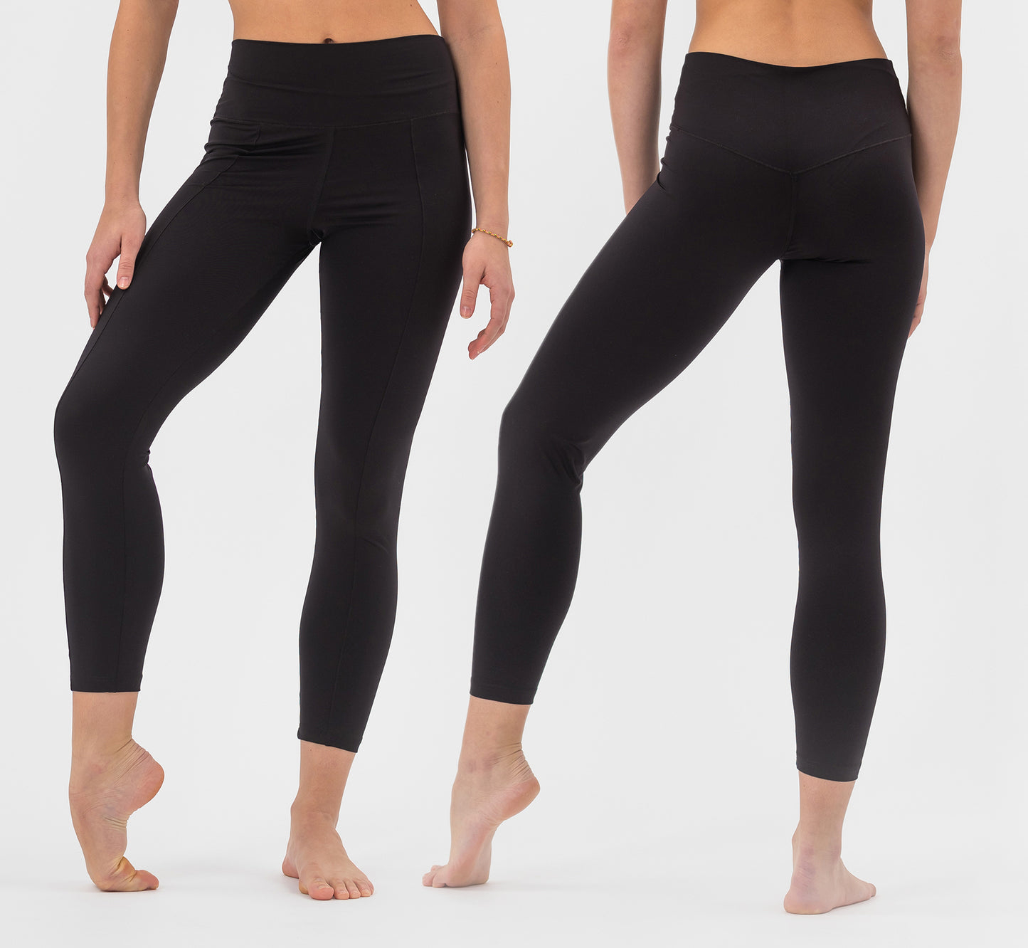 Leggings de danse taille haute PriDance – Ceinture élastique confortable, coloris noir (177)