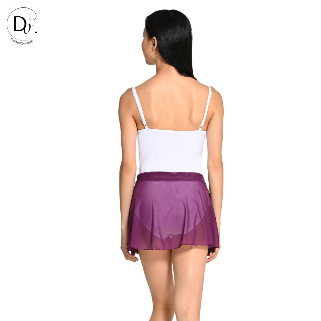 Jupe de danse JULIE en maille extensible Dansez-Vous? – Voile fluide, ceinture plate, 14 couleurs disponibles