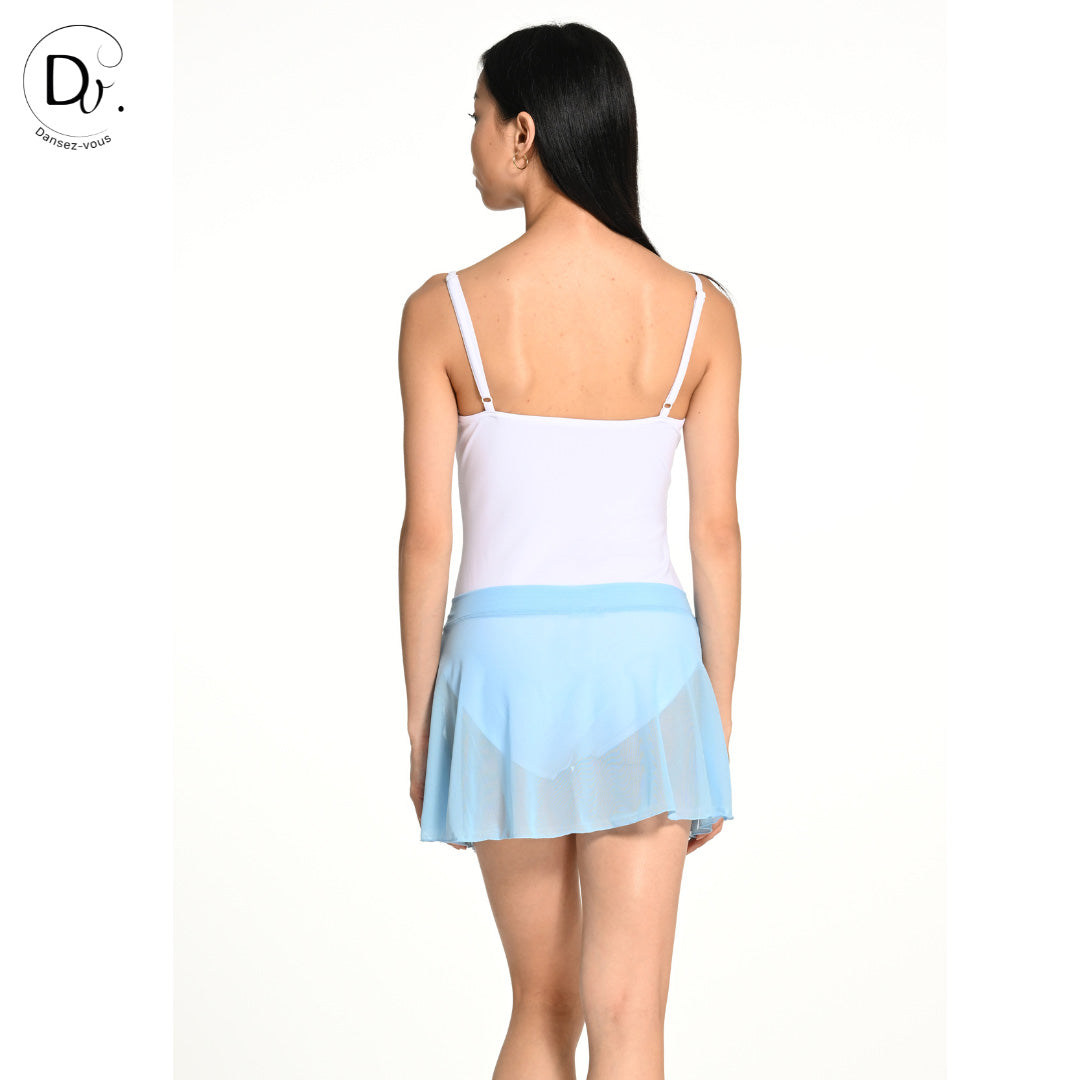 Jupe de danse JULIE en maille extensible Dansez-Vous? – Voile fluide, ceinture plate, 14 couleurs disponibles