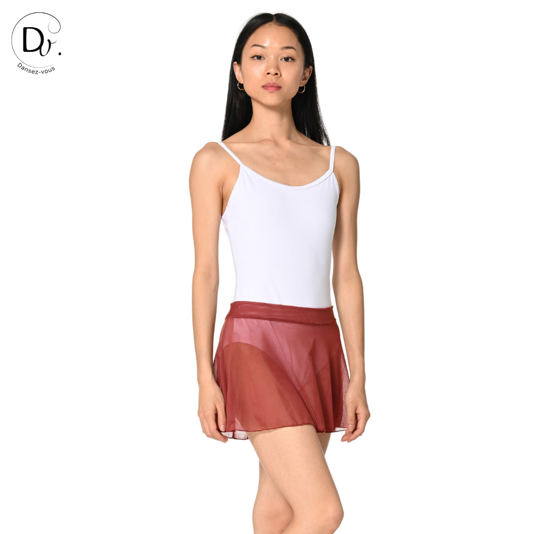Jupe de danse JULIE en maille extensible Dansez-Vous? – Voile fluide, ceinture plate, 14 couleurs disponibles