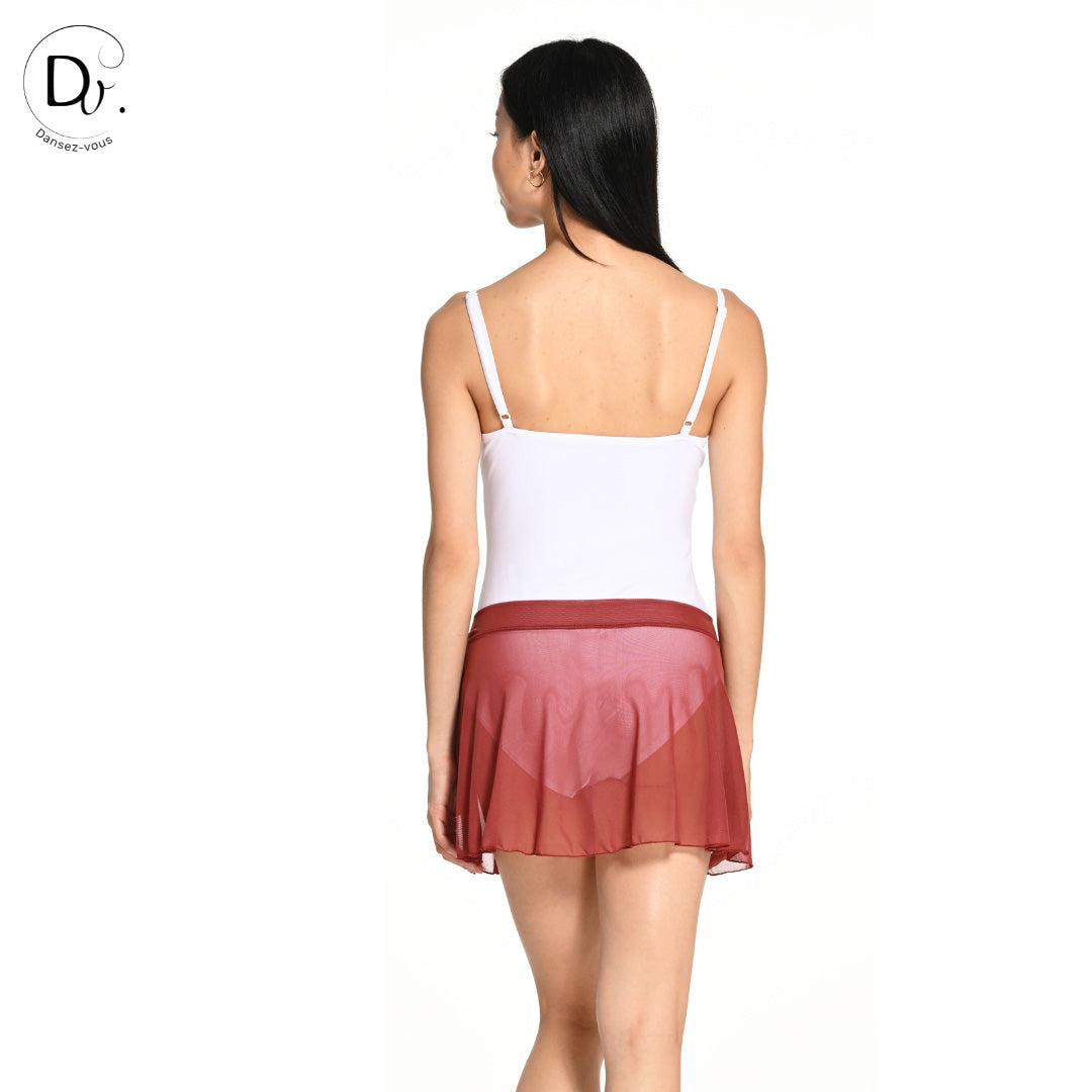 Jupe de danse JULIE en maille extensible Dansez-Vous? – Voile fluide, ceinture plate, 14 couleurs disponibles