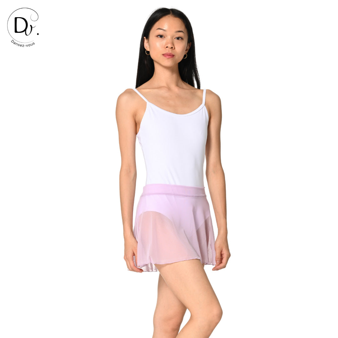 Jupe de danse JULIE en maille extensible Dansez-Vous? – Voile fluide, ceinture plate, 14 couleurs disponibles