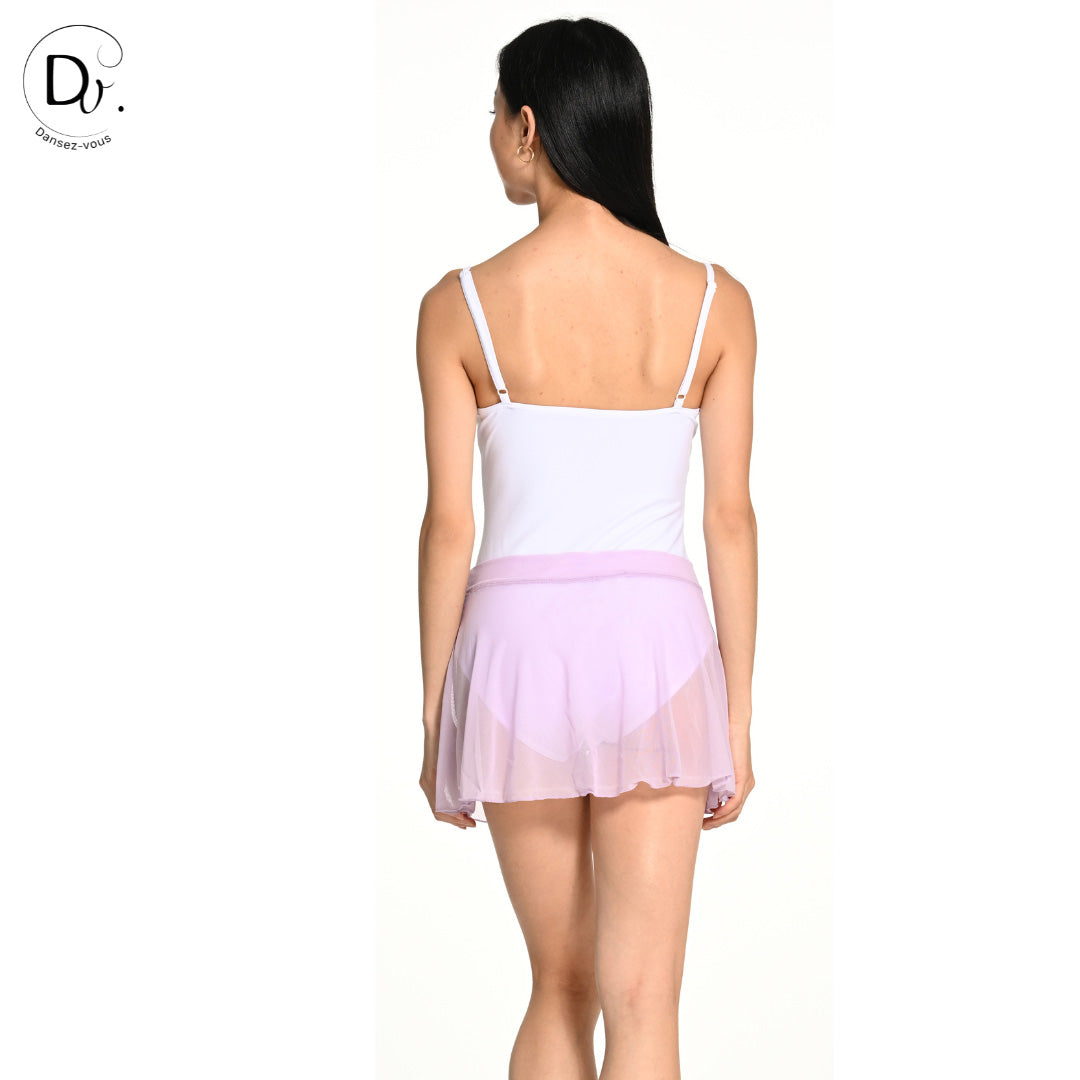 Jupe de danse JULIE en maille extensible Dansez-Vous? – Voile fluide, ceinture plate, 14 couleurs disponibles