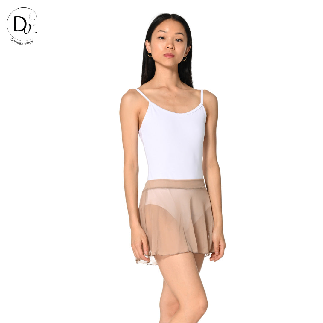 Jupe de danse JULIE en maille extensible Dansez-Vous? – Voile fluide, ceinture plate, 14 couleurs disponibles