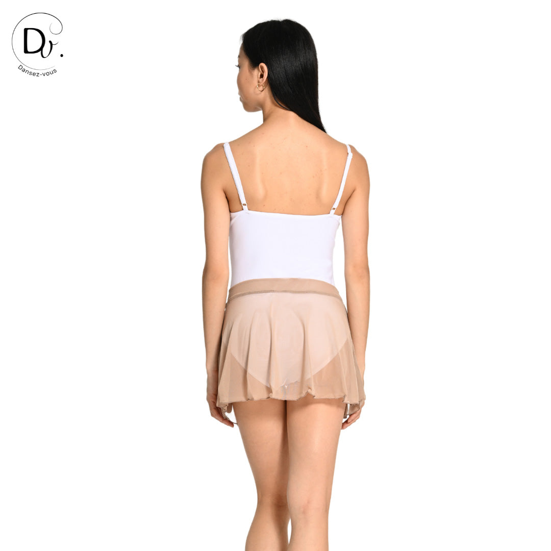 Jupe de danse JULIE en maille extensible Dansez-Vous? – Voile fluide, ceinture plate, 14 couleurs disponibles