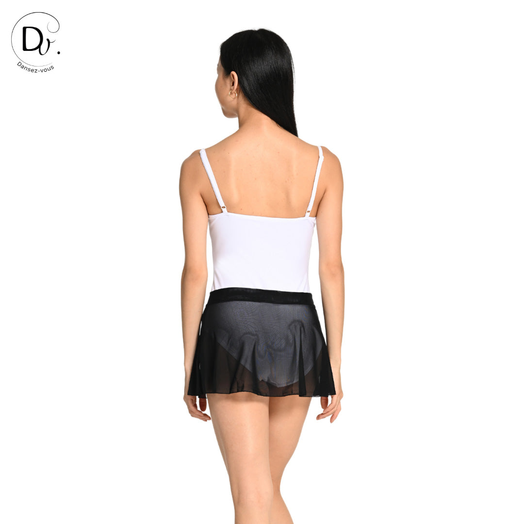 Jupe de danse JULIE en maille extensible Dansez-Vous? – Voile fluide, ceinture plate, 14 couleurs disponibles