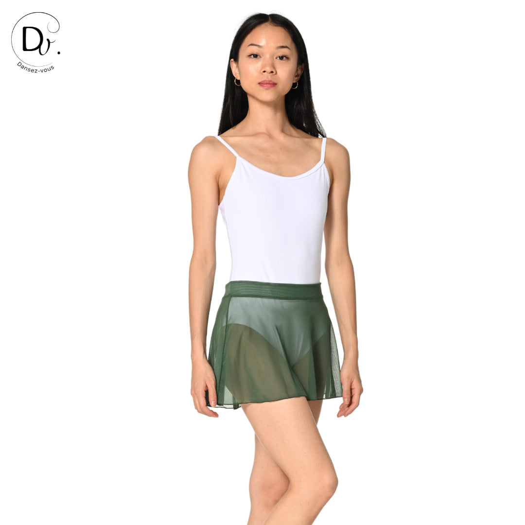 Jupe de danse JULIE en maille extensible Dansez-Vous? – Voile fluide, ceinture plate, 14 couleurs disponibles