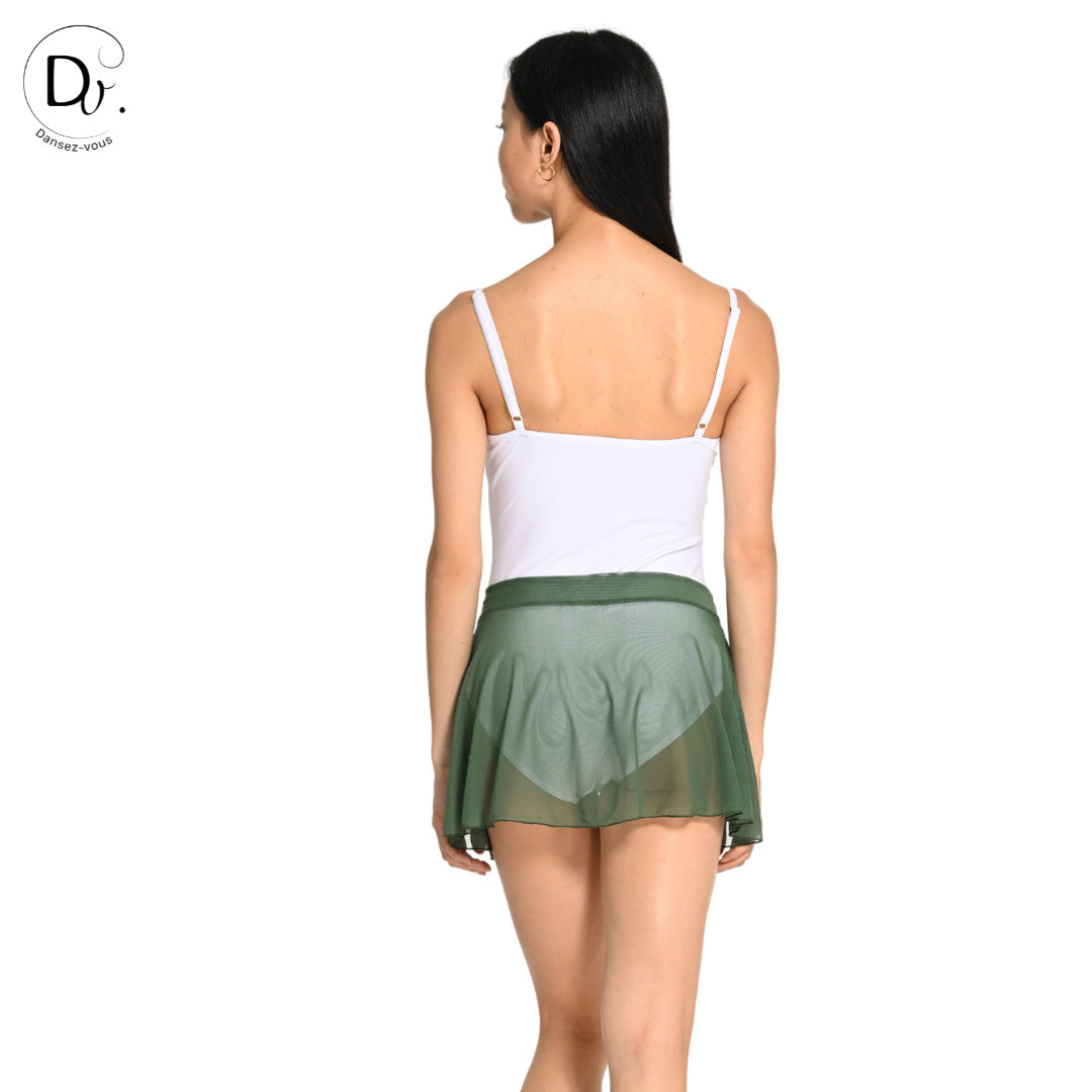 Jupe de danse JULIE en maille extensible Dansez-Vous? – Voile fluide, ceinture plate, 14 couleurs disponibles