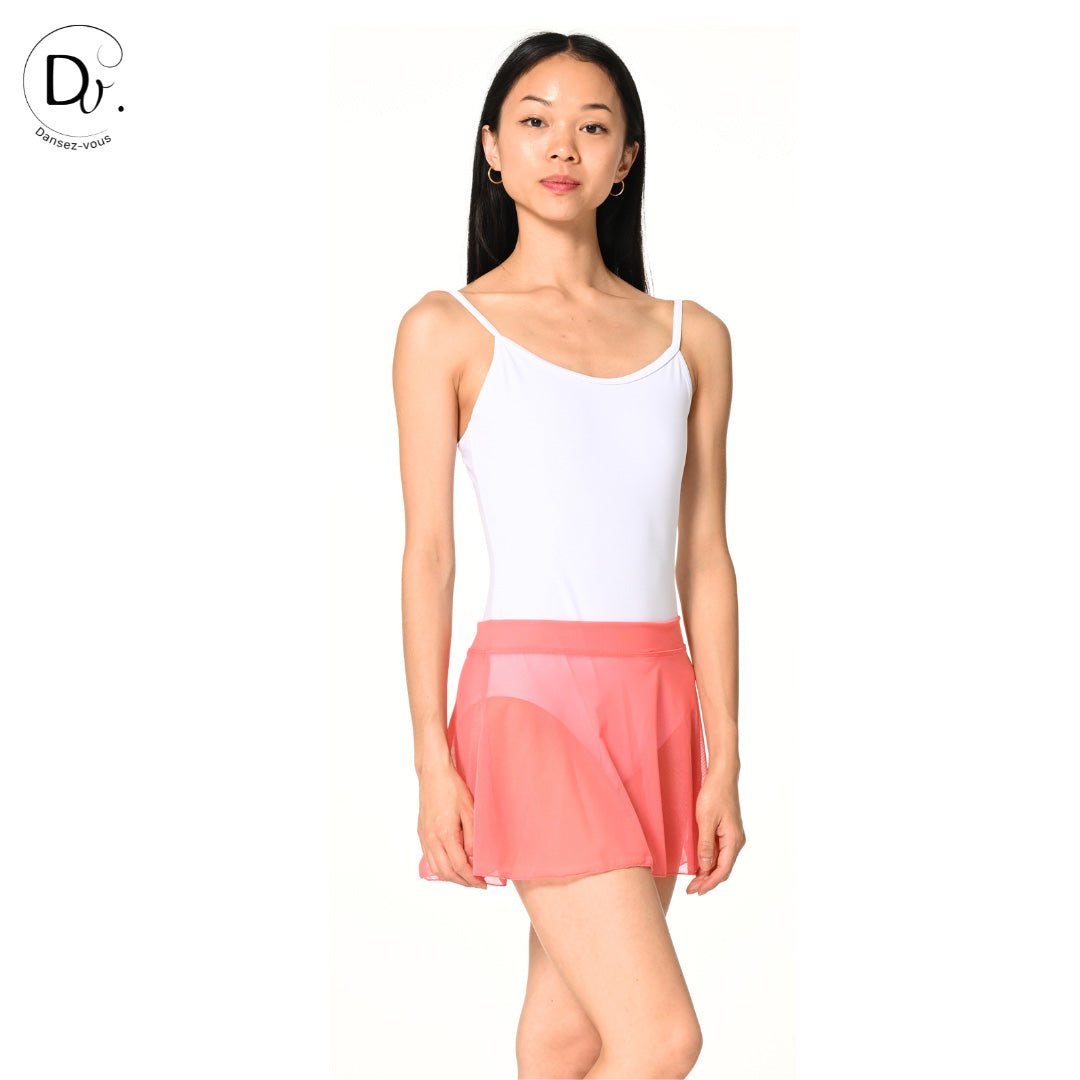Jupe de danse JULIE en maille extensible Dansez-Vous? – Voile fluide, ceinture plate, 14 couleurs disponibles