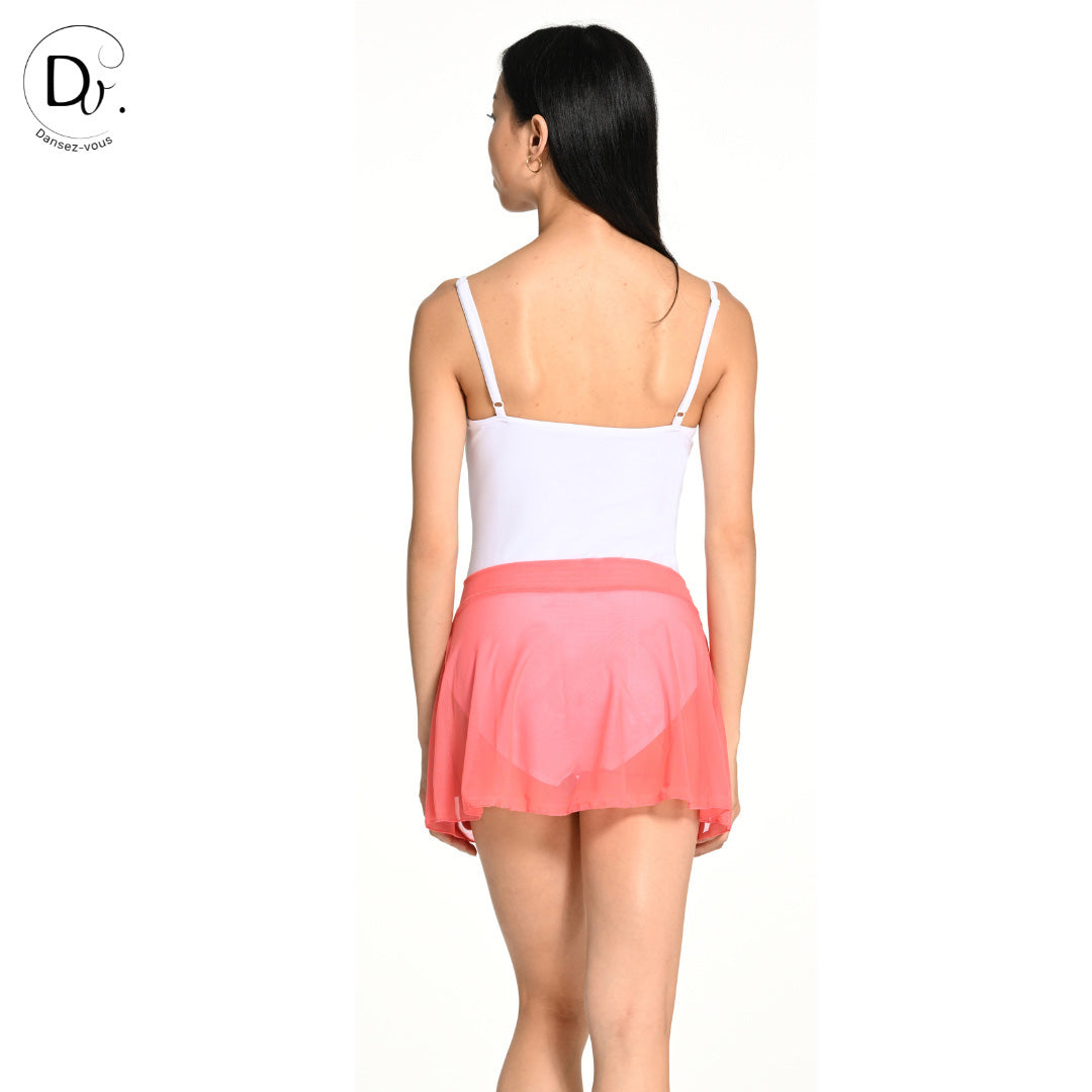 Jupe de danse JULIE en maille extensible Dansez-Vous? – Voile fluide, ceinture plate, 14 couleurs disponibles
