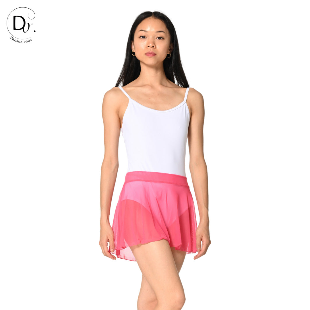 Jupe de danse JULIE en maille extensible Dansez-Vous? – Voile fluide, ceinture plate, 14 couleurs disponibles