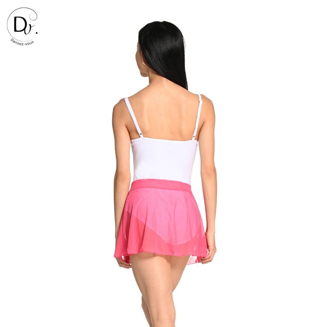 Jupe de danse JULIE en maille extensible Dansez-Vous? – Voile fluide, ceinture plate, 14 couleurs disponibles