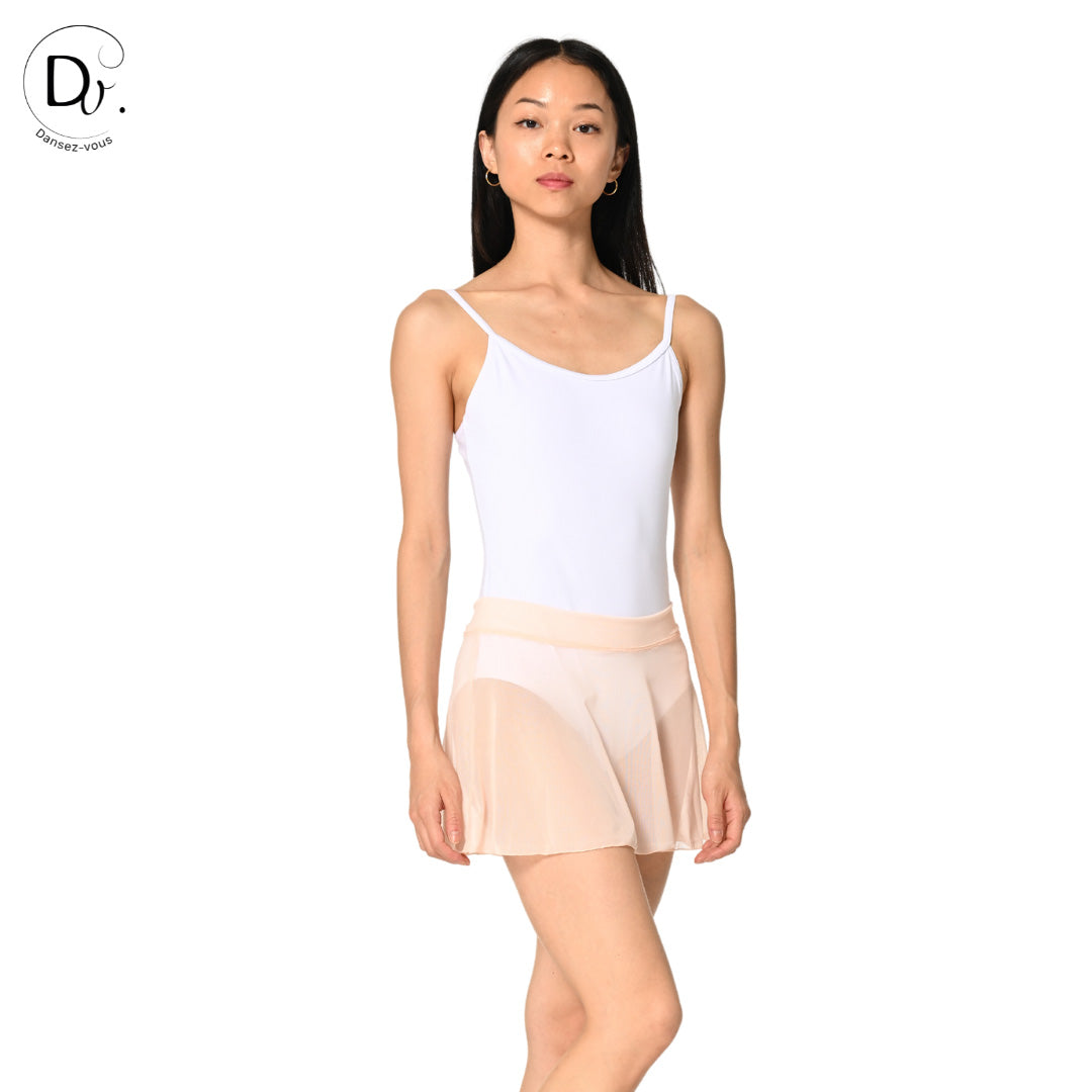 Jupe de danse JULIE en maille extensible Dansez-Vous? – Voile fluide, ceinture plate, 14 couleurs disponibles