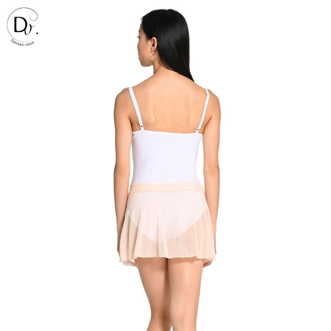 Jupe de danse JULIE en maille extensible Dansez-Vous? – Voile fluide, ceinture plate, 14 couleurs disponibles