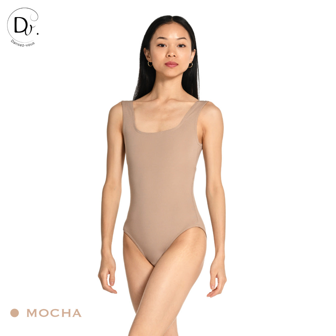 Justaucorps adulte LARA Dansez-Vous? – Microfibre douce, larges bretelles, dos carré