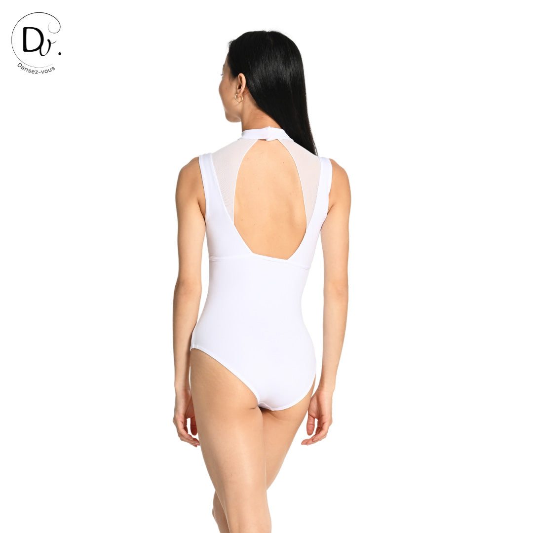 Justaucorps OLGA Dansez-Vous? – Col officier, larges bretelles, microfibre douce