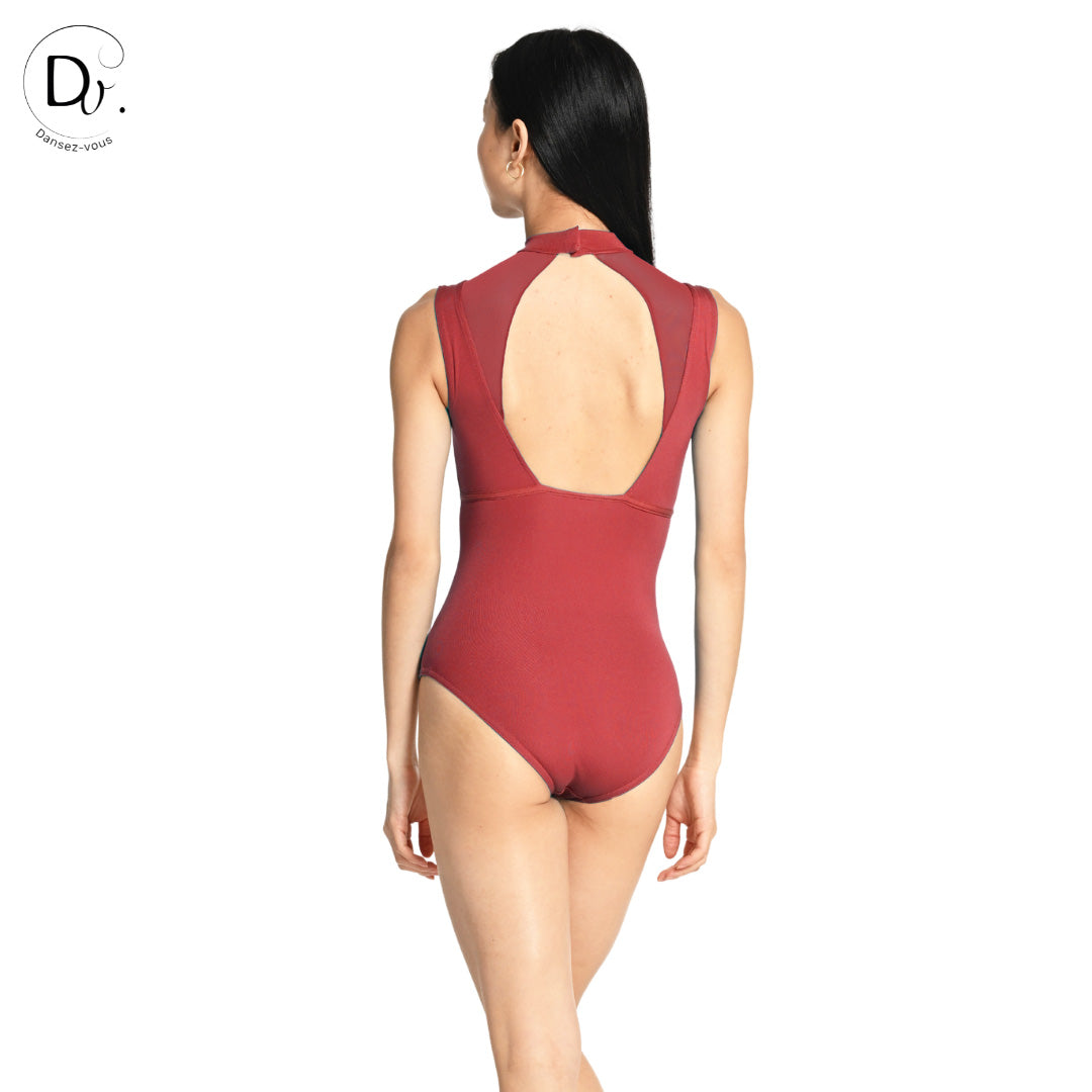 Justaucorps OLGA Dansez-Vous? – Col officier, larges bretelles, microfibre douce