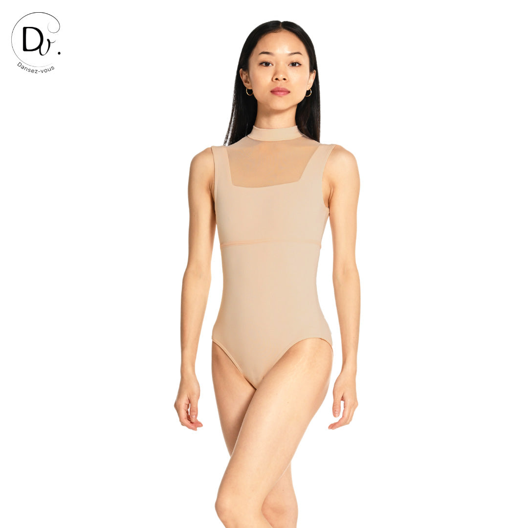 Justaucorps OLGA Dansez-Vous? – Col officier, larges bretelles, microfibre douce