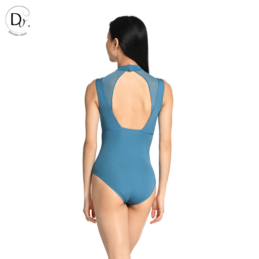 Justaucorps OLGA Dansez-Vous? – Col officier, larges bretelles, microfibre douce