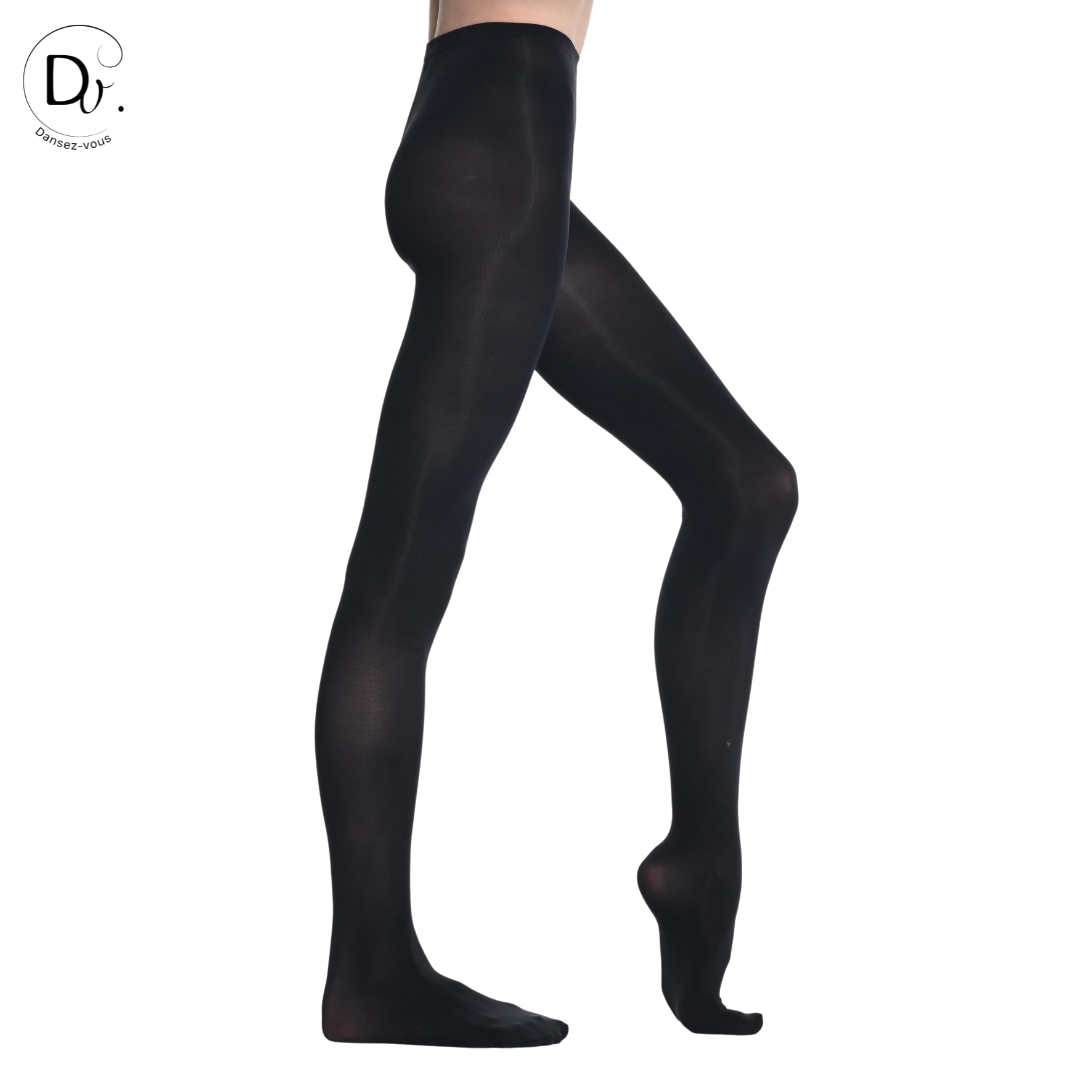 Collants avec pieds 80 deniers Dansez-Vous? – Confort, ceinture plate, coutures invisibles (P100)