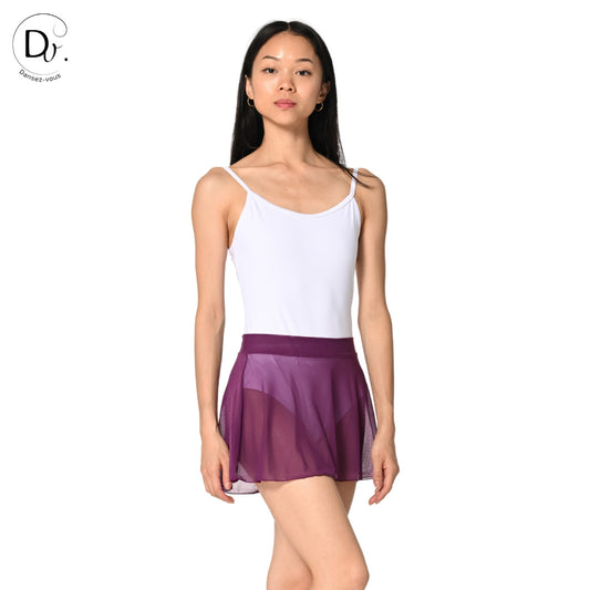 Jupe de danse JULIE en maille extensible Dansez-Vous? – Voile fluide, ceinture plate, 14 couleurs disponibles